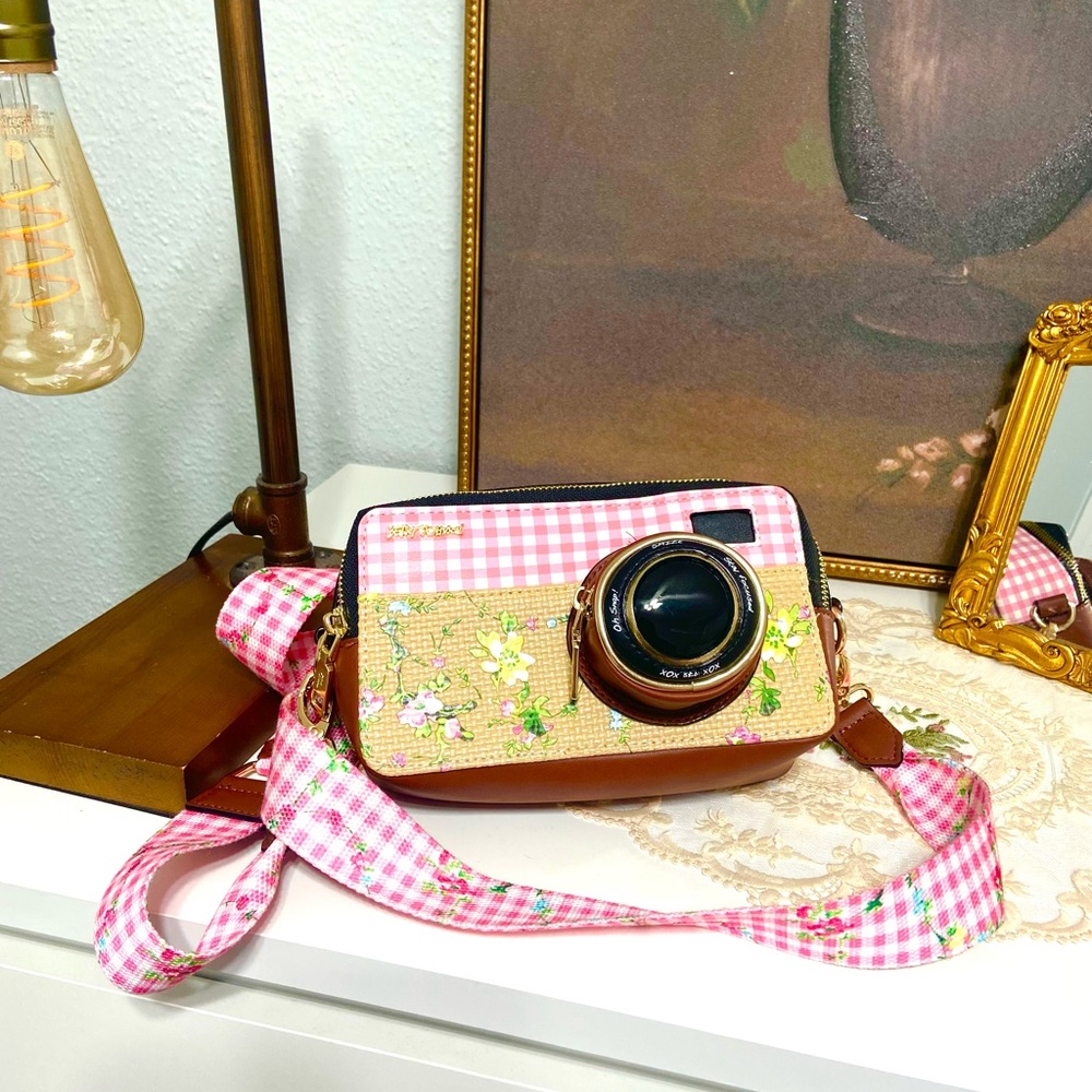 RARE Betsey Johnson camera shaped bag